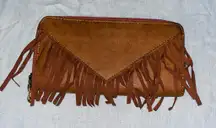 Brown Boho Fringe Wallet - Western Style Clutch Style