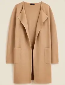 J. Crew Juliette Collarless Knit Cardigan Sweater Blazer in Heather Khaki