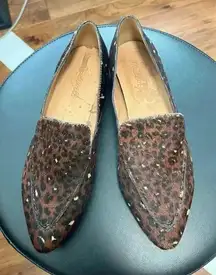 Madewell The Frances Skimmer in Painted Leopard Calf Hair Size 8