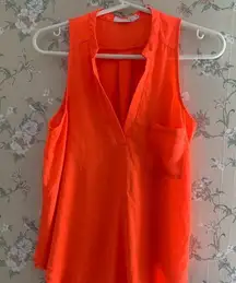 Lush | neon orange sheer top