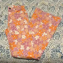 Funky floral flare jeans