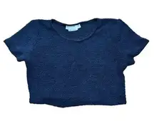 URBAN OUTFITTERS Urban Renewal Nubby Black Cropped Sweater Size Medium Cap Sleeve