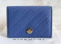 Givenchy Bond Royal Blue Logo Embossed Mini Compact Wallet