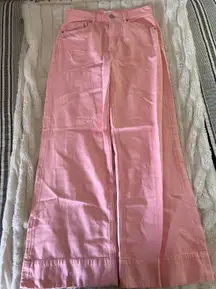 pink wide leg jeans!