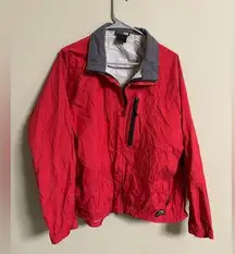 REI Jacket Women’s Size XL Red E1 Elements Full Zip Pockets Hooded Nylon Rain