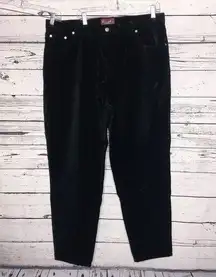 Denim & Co. Jeanswear Size 22 Black 5 Pocket Velvet Straight Leg Pants