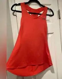 The North Face Orange Athletic Racerback Tank Top Lace Back Logo Size Small