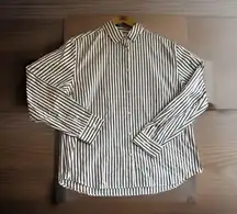 Pendleton Women's Size Medium Button Up Shirt Striped Long Sleeve 100% Cotton