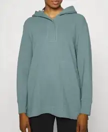 Athleta  Coaster Luxe Waffle Hoodie Long Sleeve Sweatshirt in Seafoam Green Sz L