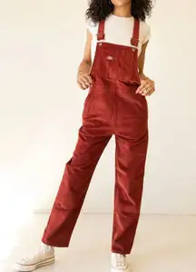 Dickies corduroy bib overalls, brick color