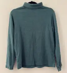 Vintage 90s Basic Editions Green Turtleneck Long Sleeve Size Medium M T-Shirt