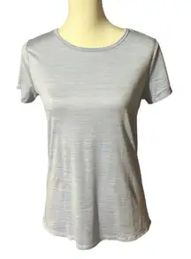 All in Motion Workout Light Gray Short Sleeve Knot Back Tee Sz XL
