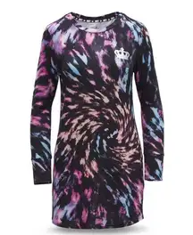 Juicy By Juicy Couture Womens Long Sleeve Crew Neck Nightshirt Tie Dyed Color