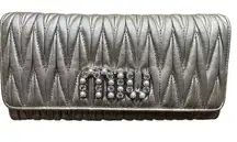 Miu Miu goat leather crystal flap Wallet