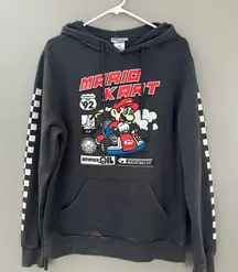Nintendo MarioKart Gaming Sweatshirt Hoodie Pullover Gray Size Medium
