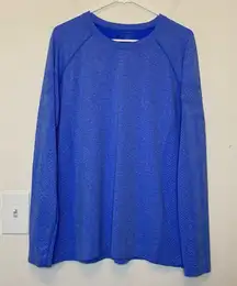 FIGS Salta Seamless Long Sleeve Crewneck Vent Tech Underscrub Top Blue Sz 3XL