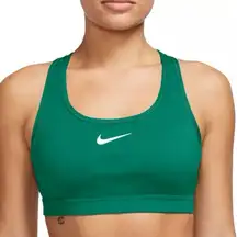 Nike Swoosh Logo Medium-Support Padded Sport Bra in Green, Size S, NWT