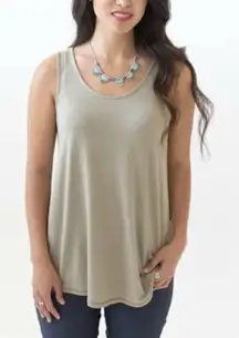 Agnes & Dora Neutral Beige Modal Tank Top Stretch Basic Women's XS