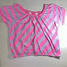 NWOT Pink/Grey Crop Top