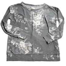 Semaj Scoop Neck Knit Top Grey Floral