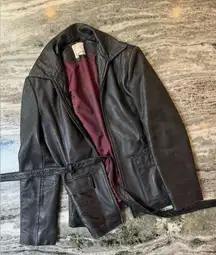 Anne Klein Leather Jacket Size Small