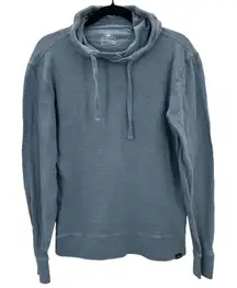 FAHERTY Sunwashed Slub Organic Cotton Pullover Hoodie Sweatshirt Blue Sz Small