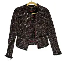 Ted Baker Jasina Wool Blend Black Speckled Long Sleeve Blazer Jacket 1/Small