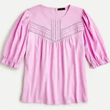 J Crew Lilac Purple/Magenta Puff Sleeve Shirt
