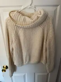 Cowl Neck Cream Sweater