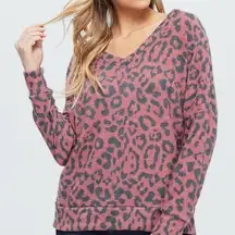 Maronie Cozy Leopard Brushed Long Sleeve Size Medium