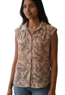 Halogen Purple Bows Button Down Shirt