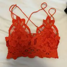 Free People Lace Bandeau in Bright Orange