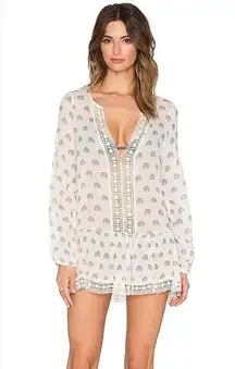 EBERJAY Breezy Weave Cover-up in Lotus Bloom Natural &‎ Sage Grey and size M/L