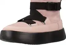 UGG Women’s Boom Buckle Pink and Black Ankle Boots Sheepskin size 5