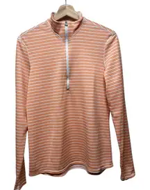 Patagonia Womens‎ Sz M Capilene Midweight Base Layer 1/4 Zip Polartec Orange