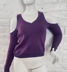 Women's Purple Dize XS Open Shoulders Sweater