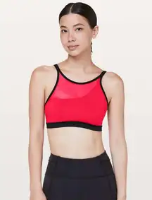 Lululemon Forget The Rest Bra Red Black Strap Mesh Gym Yoga Activewear Sports 8