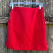 Talbots Red Wool Blend Pencil Skirt | 4 Petite