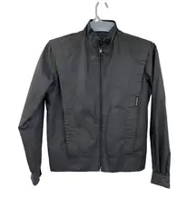 Vintage Member’s Only Jacket Juniors 7/8 Black Zip Padded Hong Kong 80s Used