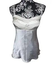 Vintage Y2K Studio Y Satin Cami Tank Top Babydoll Summer Coastal Cottage Formal