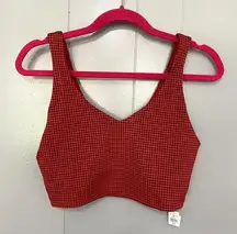 NEW Aerie Offline Red Herringbone Recharge Least Support Athletic Sports Bra M