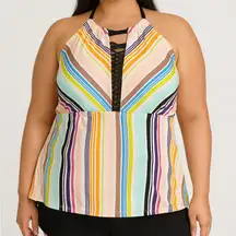Terra & Sky Multicolor Striped Swim Top