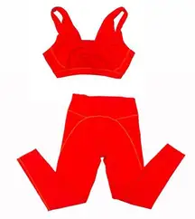 Aerie Offline by  Red Sports Bra and Legging Set Size Large