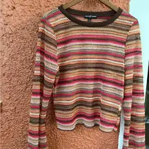 Y2K Almost Famous Women’s Knit Cropped Flare Sleeve Fairy Boho Top Mesh Rave L