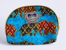Thailand Elephant Print Pouch |‎ Travel Coin or Makeup Bag