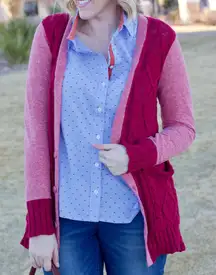 Evy’s Tree Long Sleeve Colorblock Button Up Cardigan Sweater