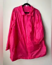 Woman Within Pink Nylon Rain Resistant Zip Up Jacket Size 1X 22/24