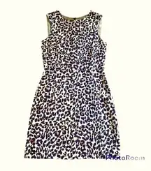 Steven Alan silk sleeveless dress Cheetah print Cream tan brown Size 0