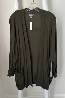 Chelsea28 Olive Open Front Oversized Cardigan Size Medium/Large