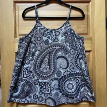 Noracora Womens Brown Floral Paisley Tank Top Shirt Size Medium Yoga Gym Workout